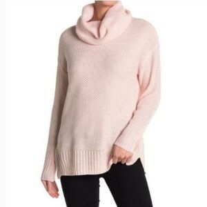 SANCTUARY Women’s Size Large Cowl Neck Light Pink knit tunic sweater NWT